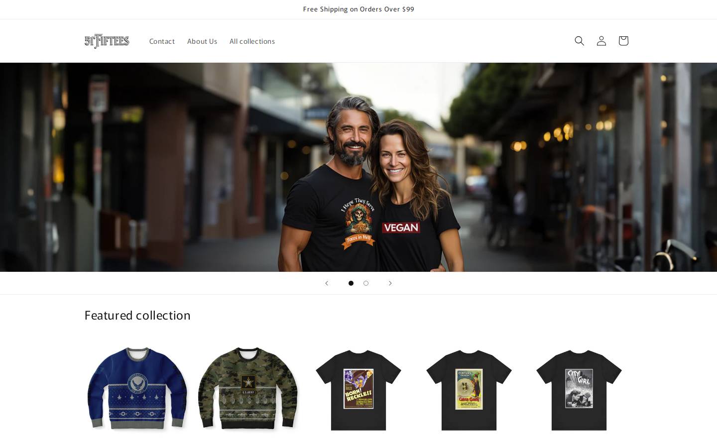 51fiftees.com homepage screenshot