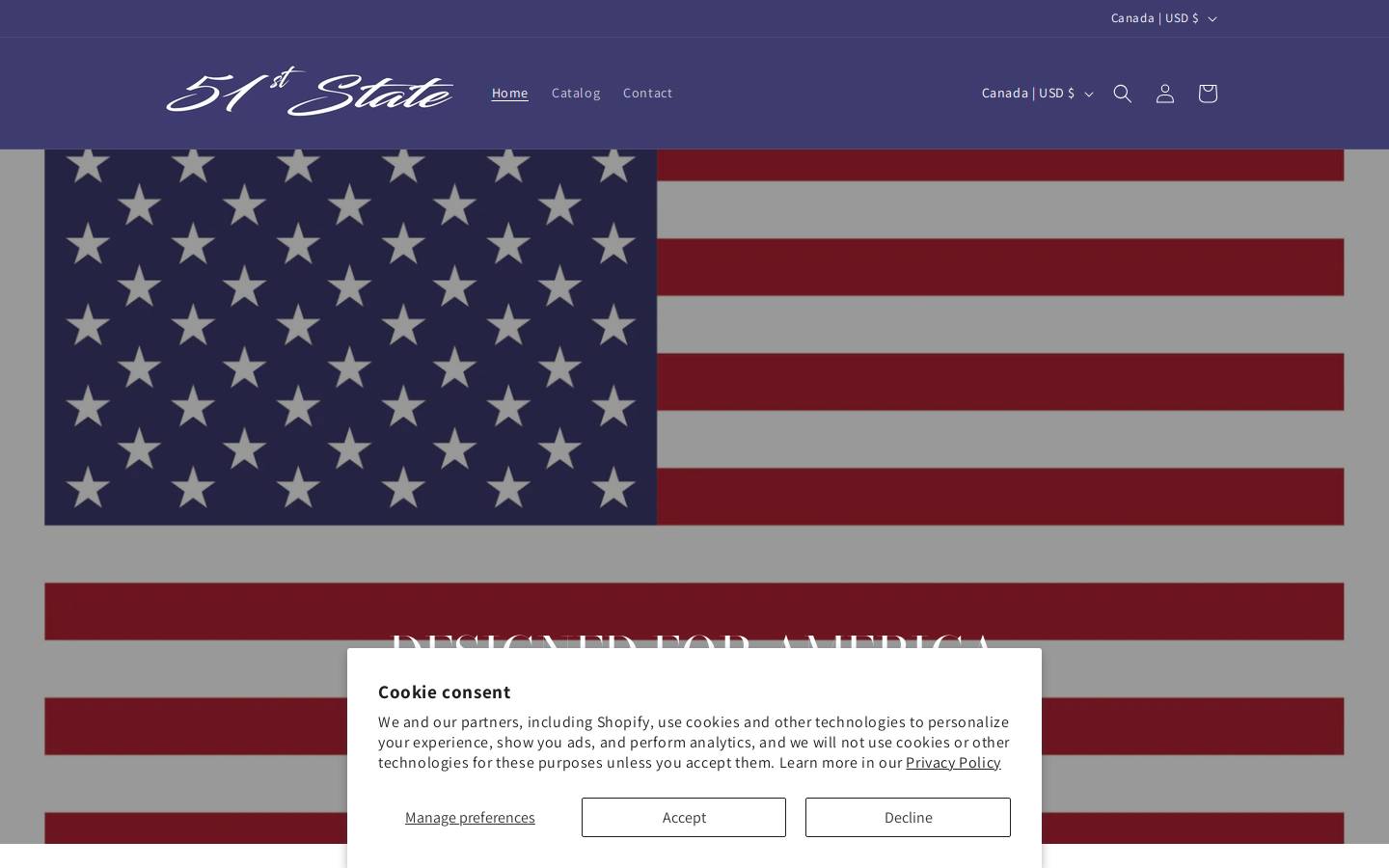 51ststatemerch.com homepage screenshot