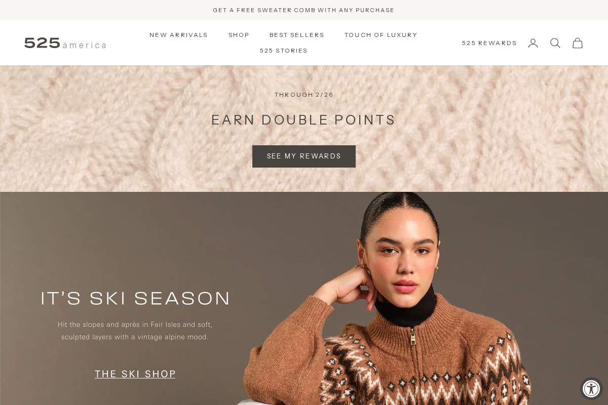 525 America homepage screenshot