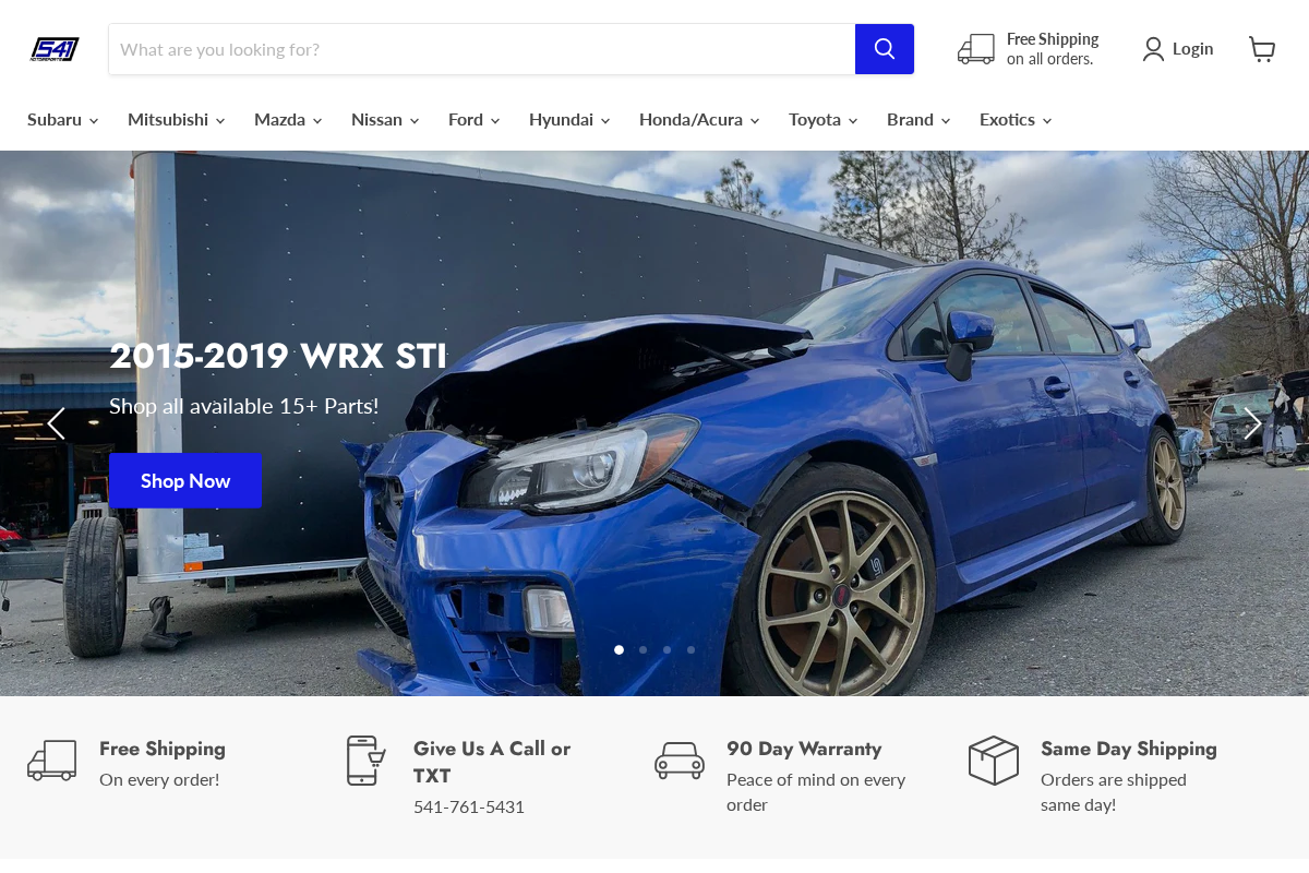 541 Motorsports homepage screenshot