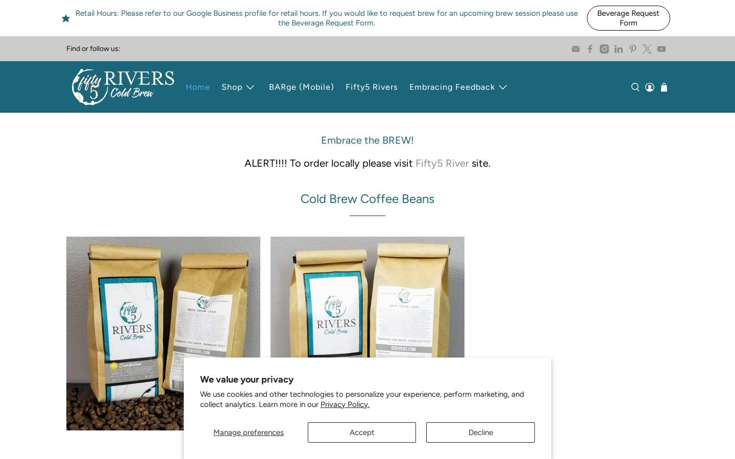 55rivers.store homepage screenshot