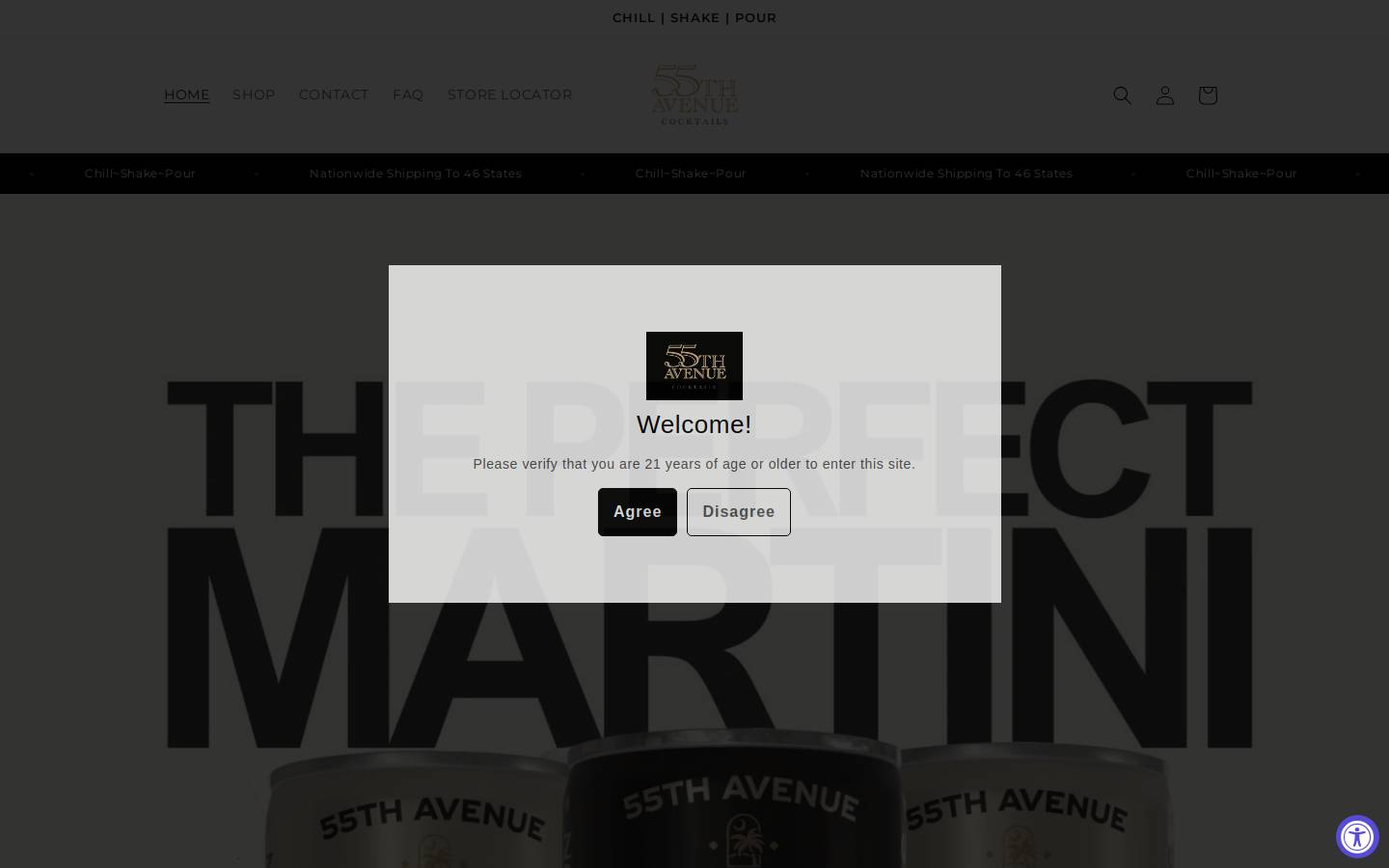 55thavenuecocktails.com homepage screenshot