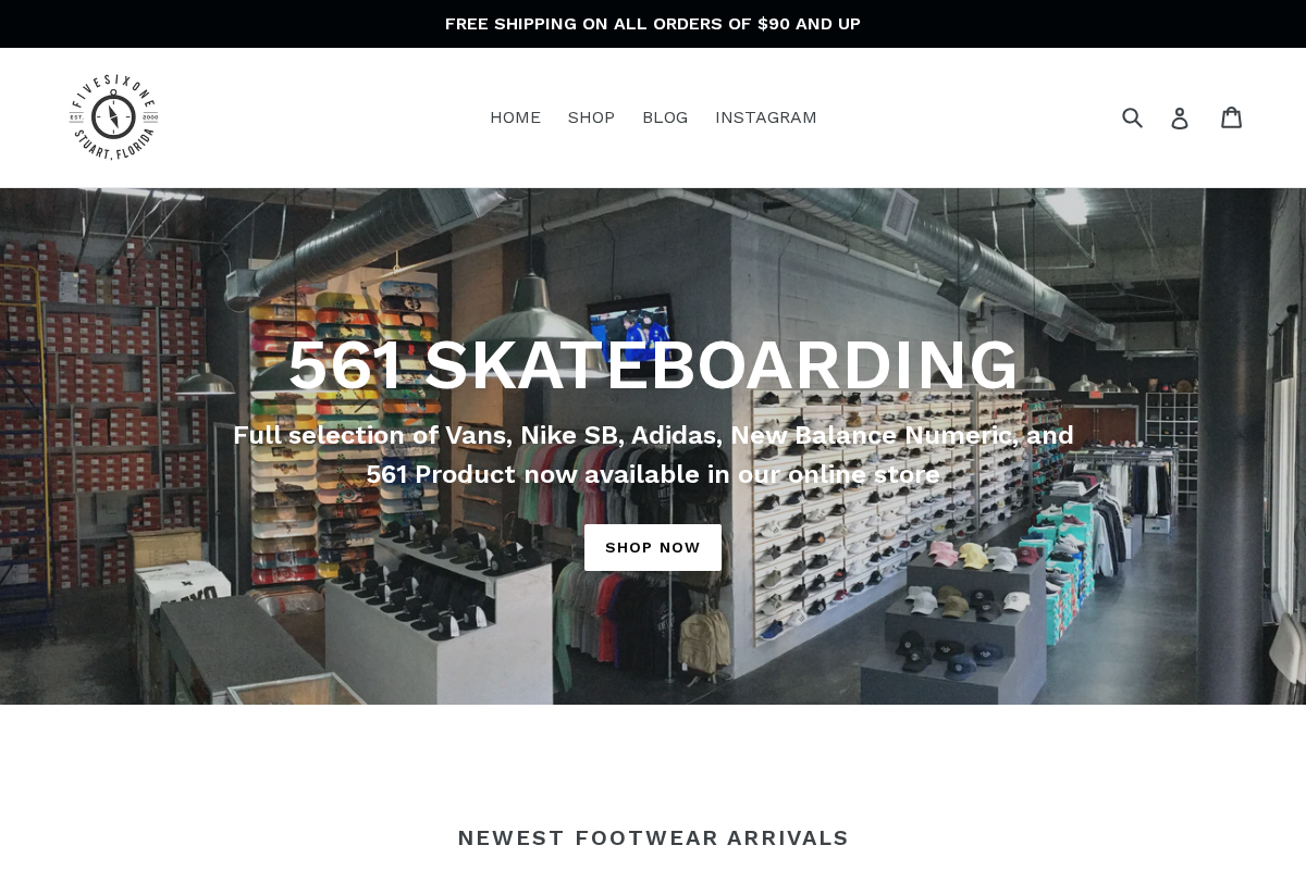 561 Skate homepage screenshot