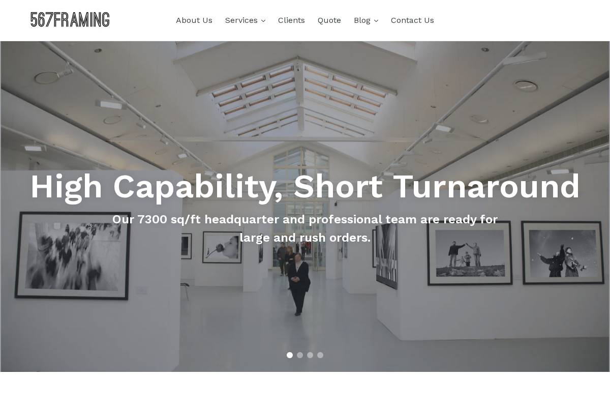 567framing.com homepage screenshot