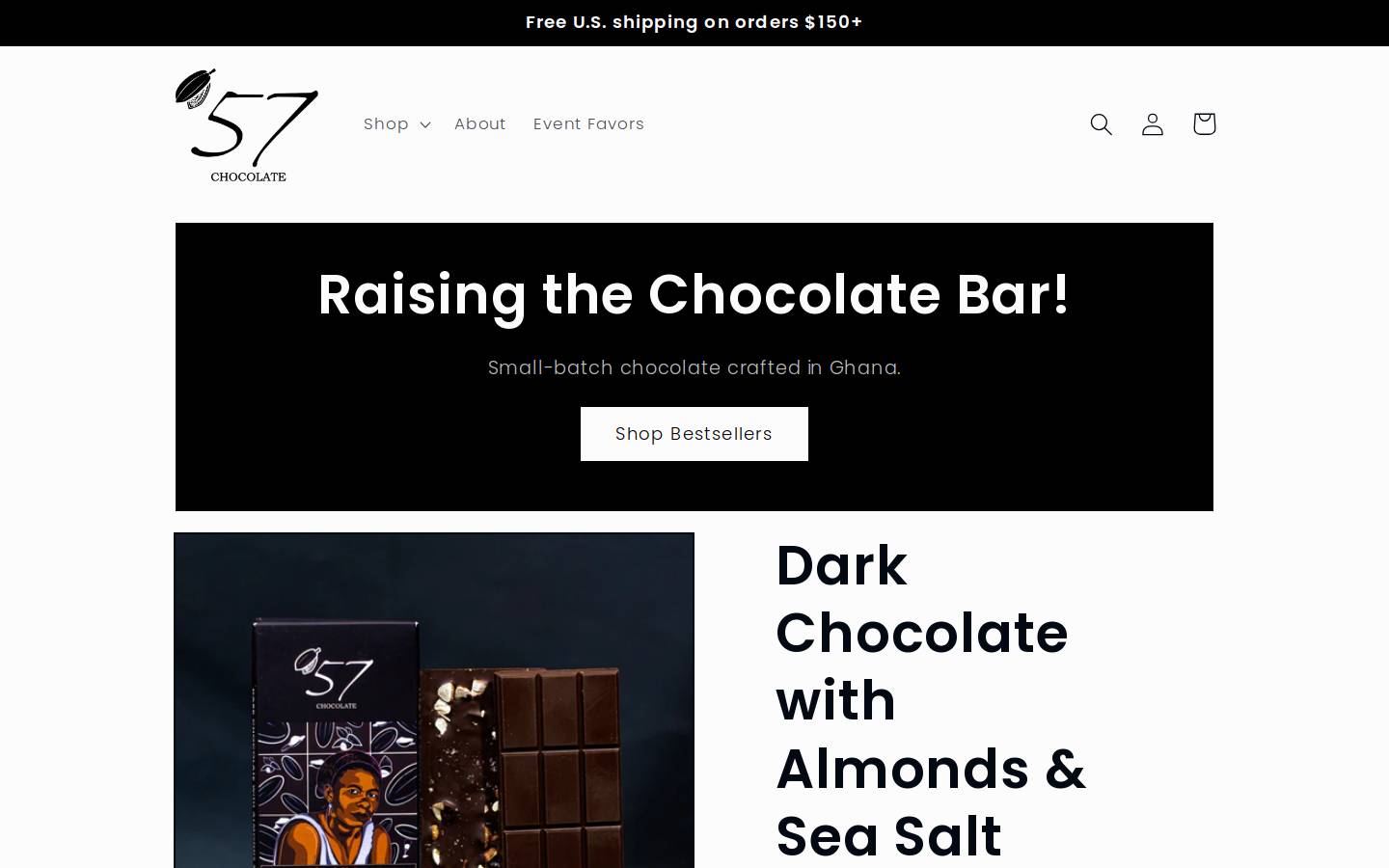57chocolateus.com homepage screenshot