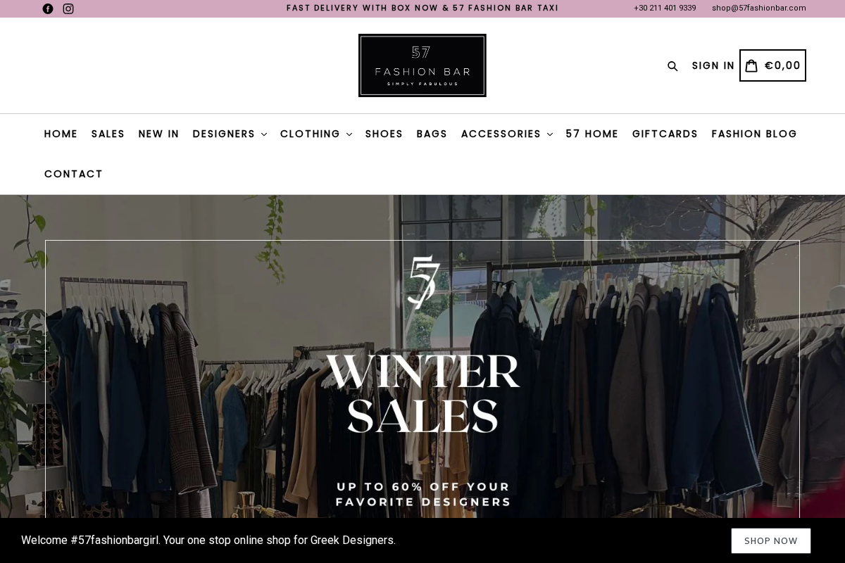 57 FASHION BAR homepage screenshot