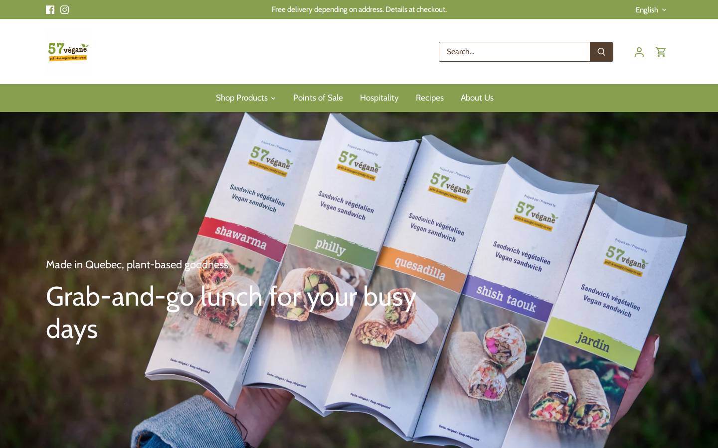 57vegane.com homepage screenshot