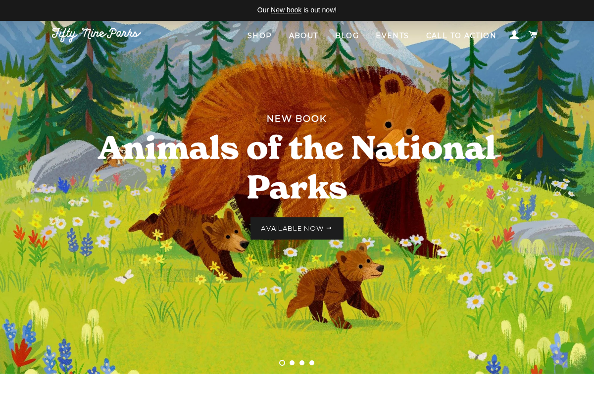 Fifty-Nine Parks homepage screenshot
