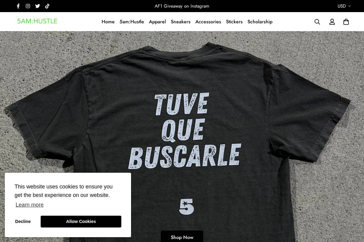 5amhustle.com homepage screenshot