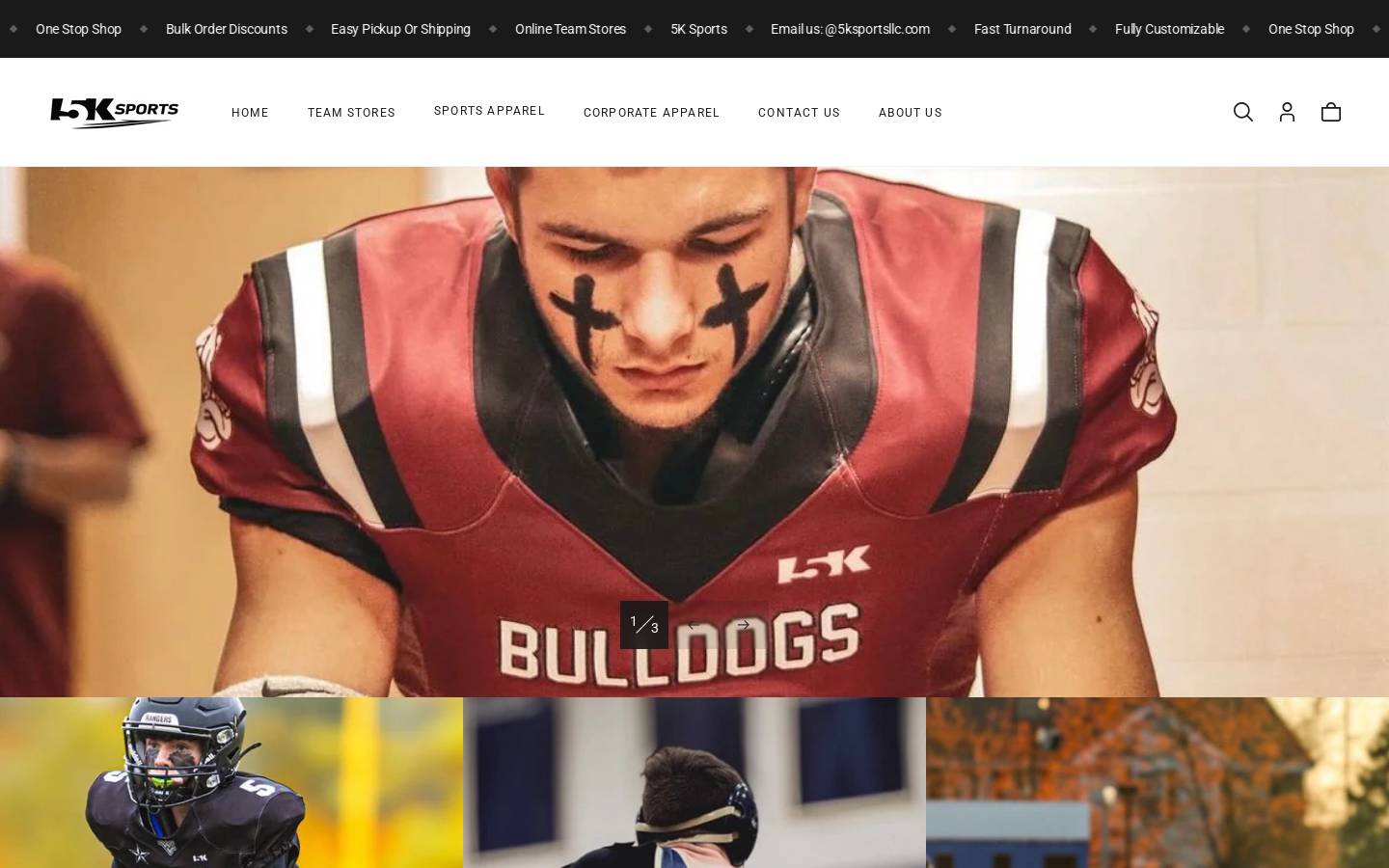 5ksportsllc.com homepage screenshot