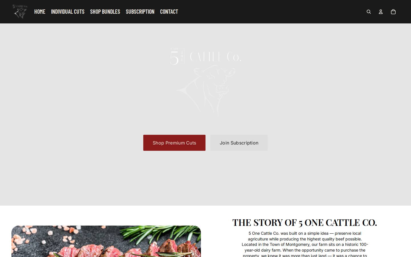 5onecattle.com homepage screenshot