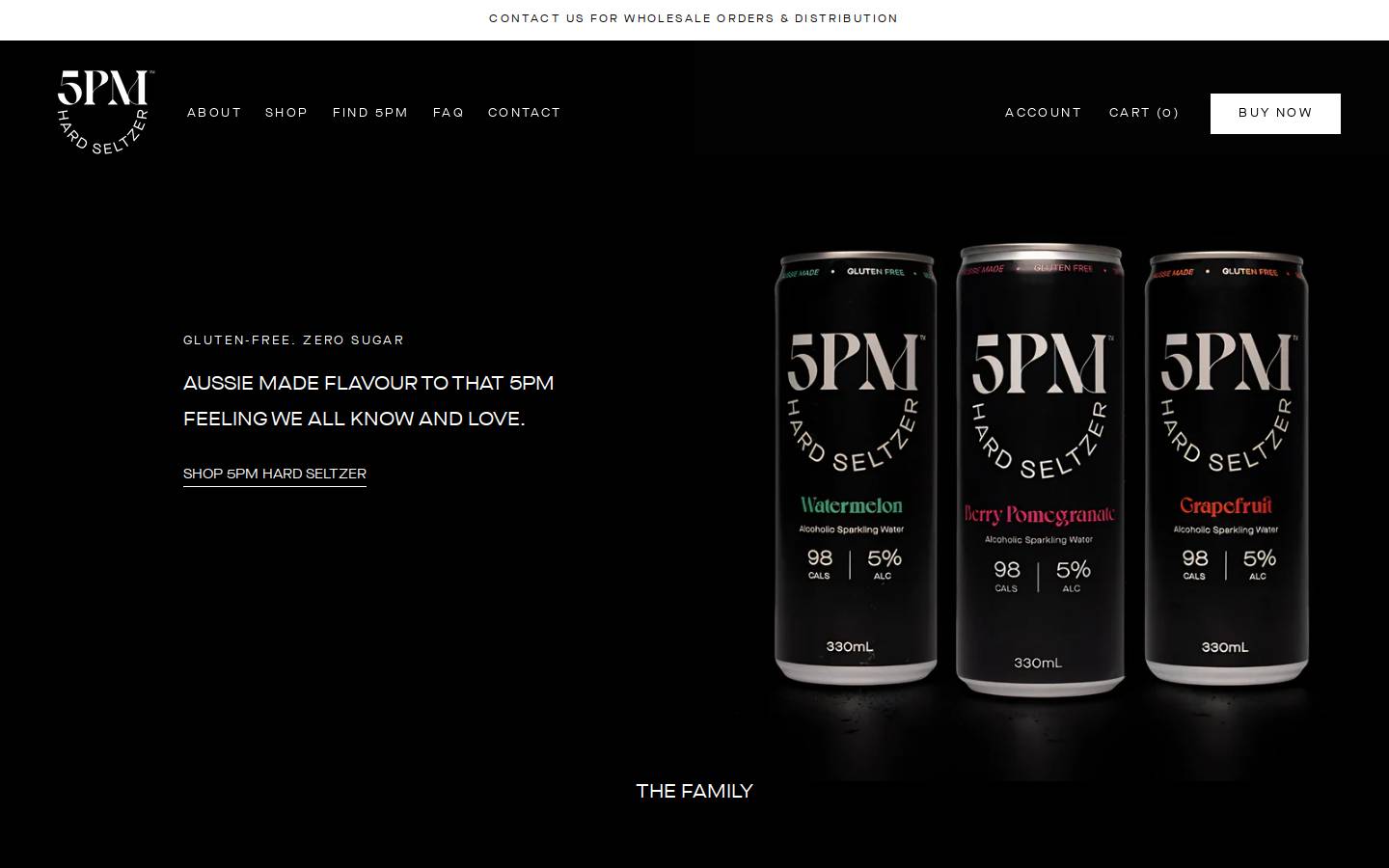 5pmbeverages.com homepage screenshot