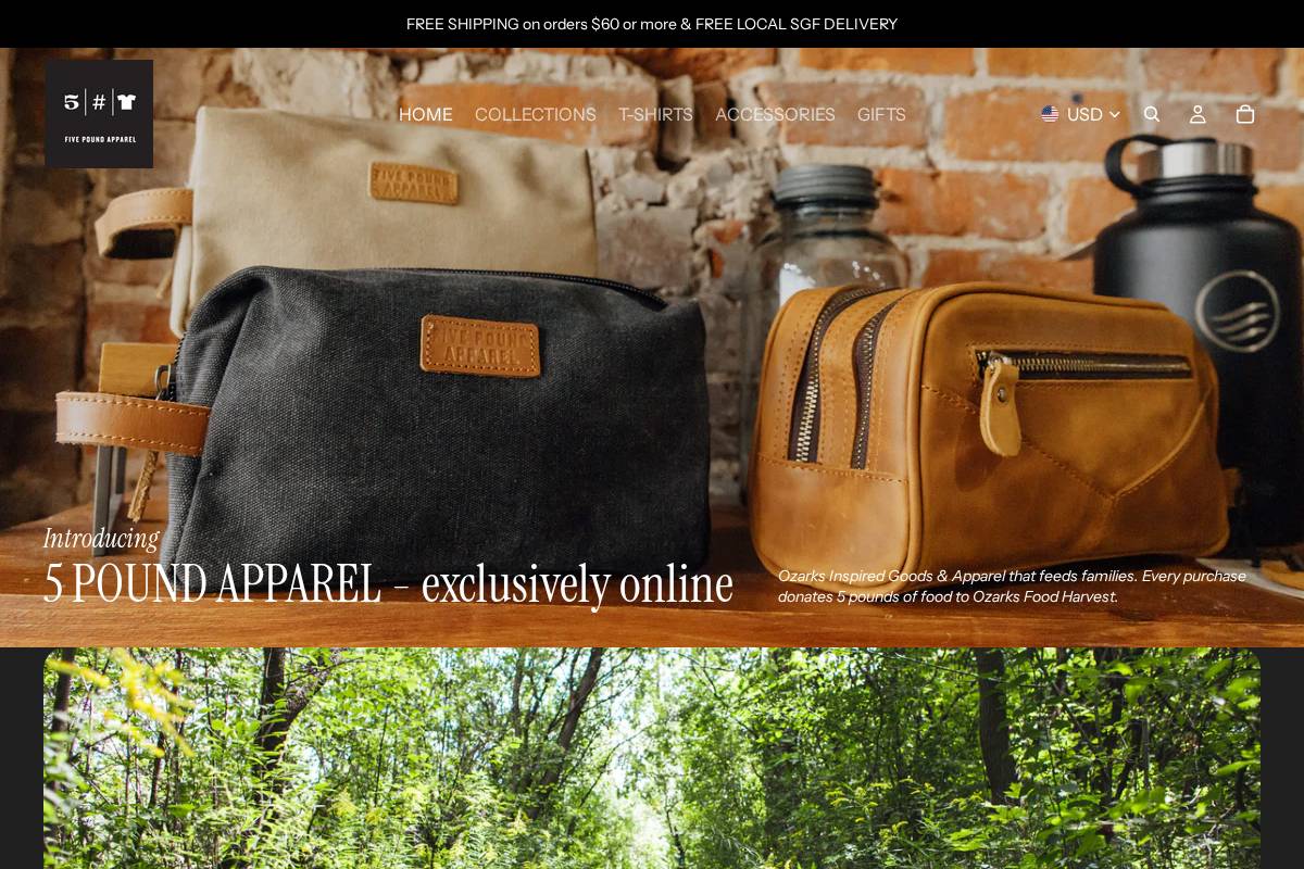 5poundapparel.com homepage screenshot