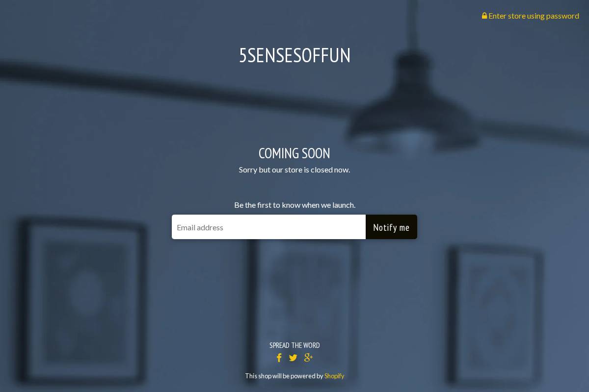 5sensesoffun.com homepage screenshot