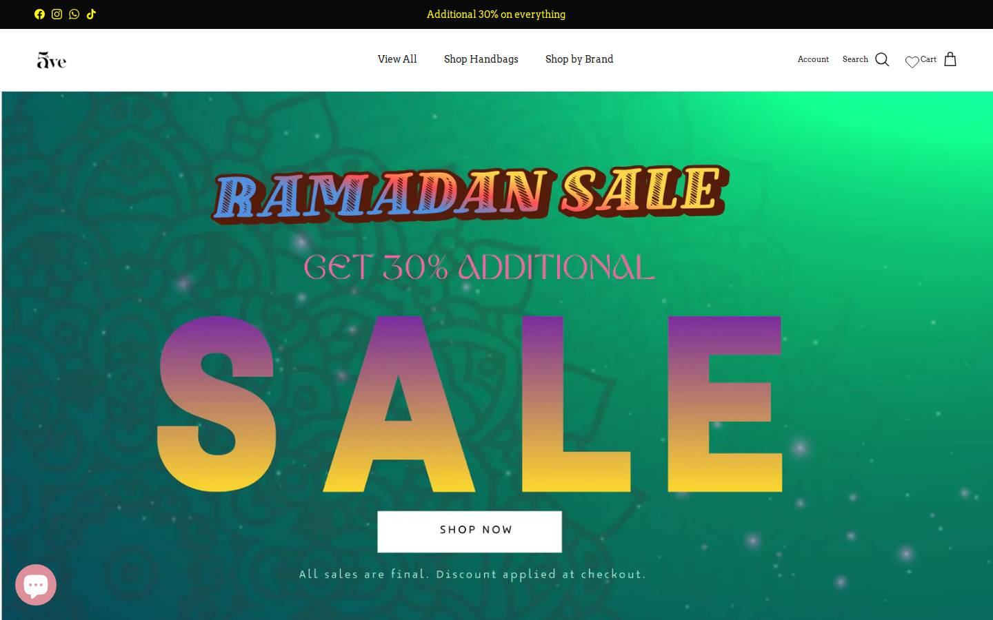 5th Avenue Fashion homepage screenshot