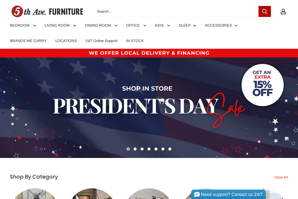 5thavenuefurniturewarehouse.net homepage screenshot