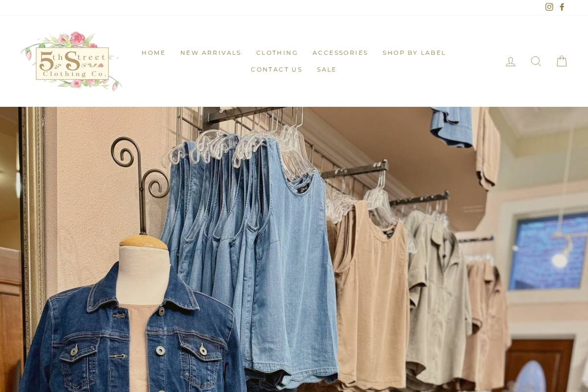 5thstreetclothingco.com homepage screenshot