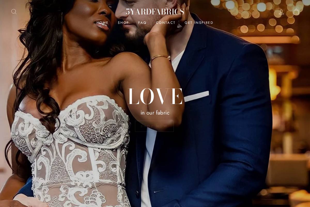 5yardfabrics.com homepage screenshot