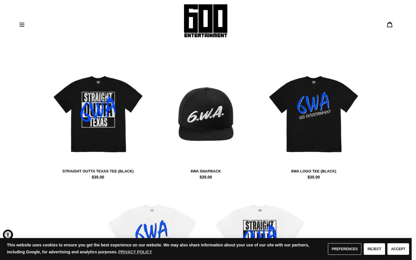 600entertainment.com homepage screenshot