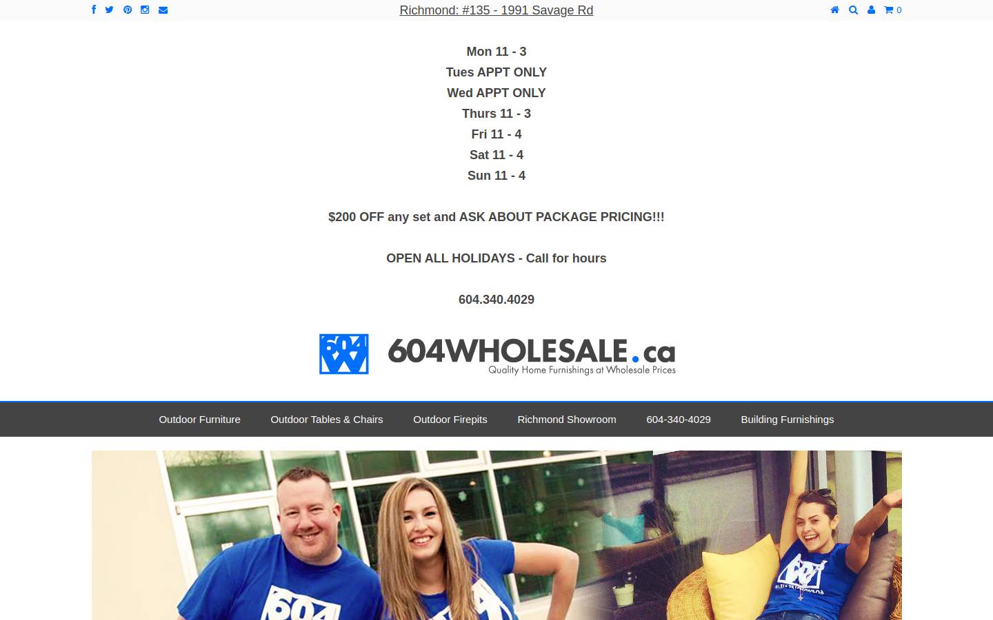 604wholesale.ca homepage screenshot