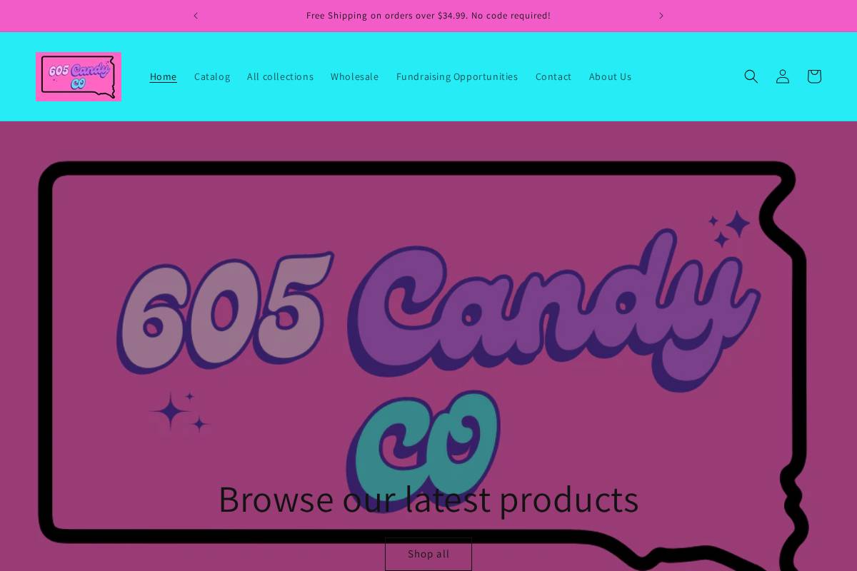 605candyco.com homepage screenshot