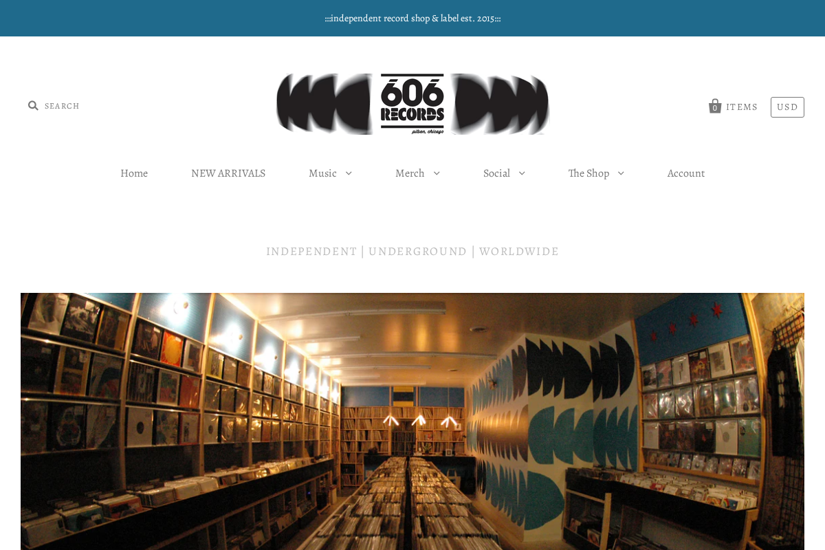 606 Records homepage screenshot