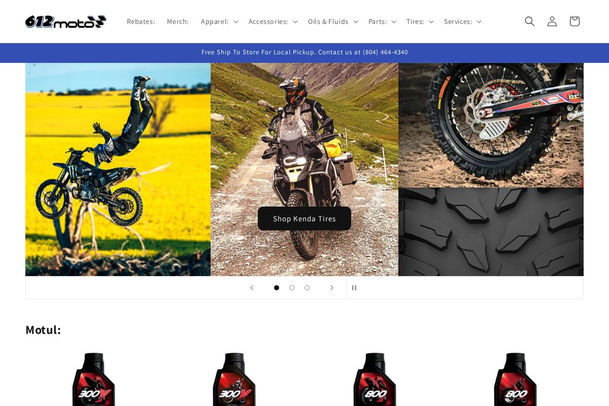 612moto.com homepage screenshot