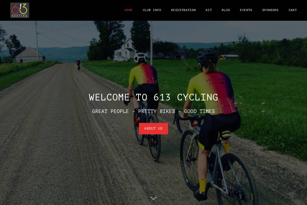 613cycling.club homepage screenshot