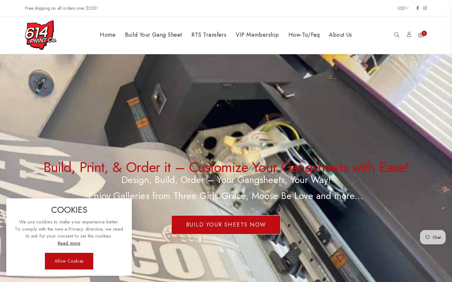 614printco.com homepage screenshot