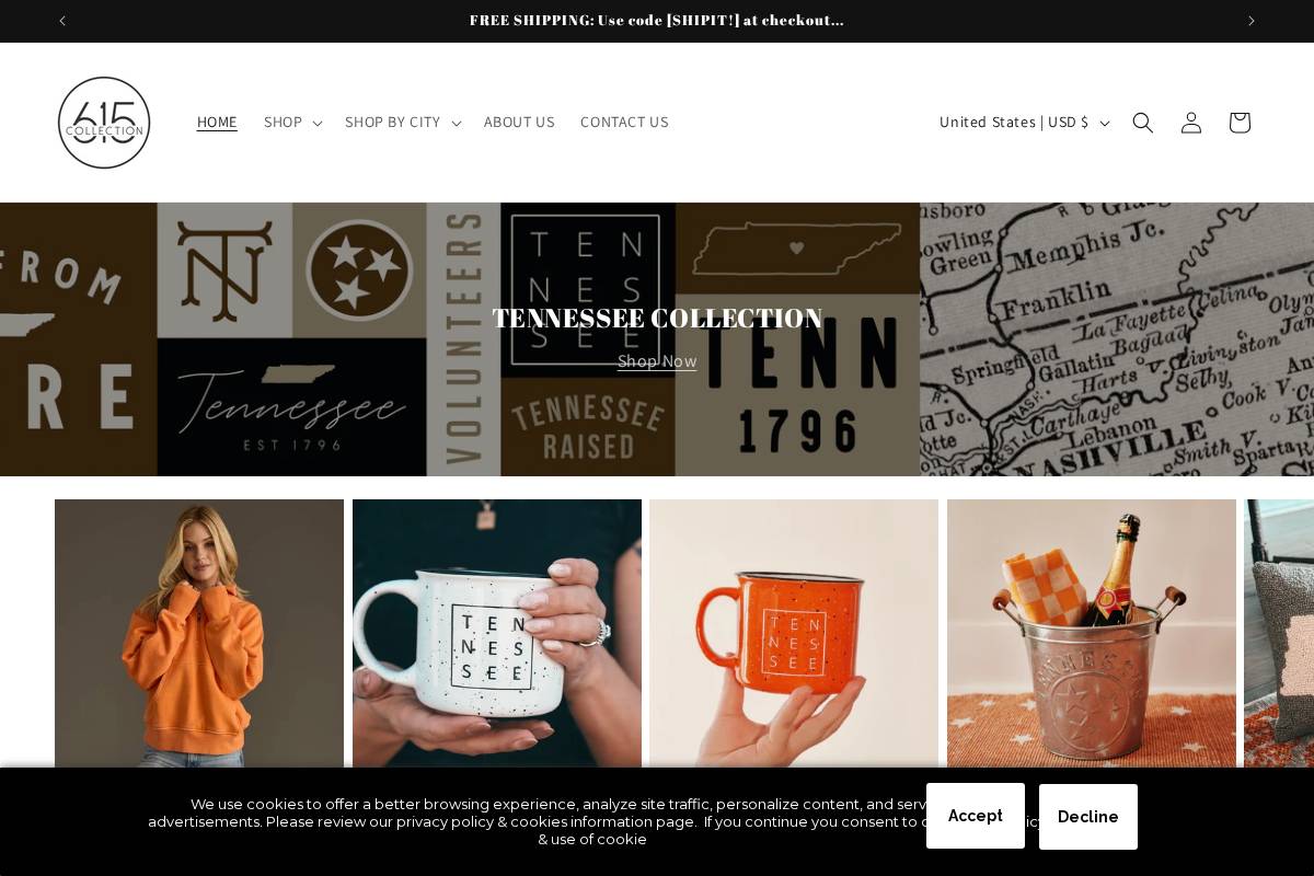 615collection.com homepage screenshot