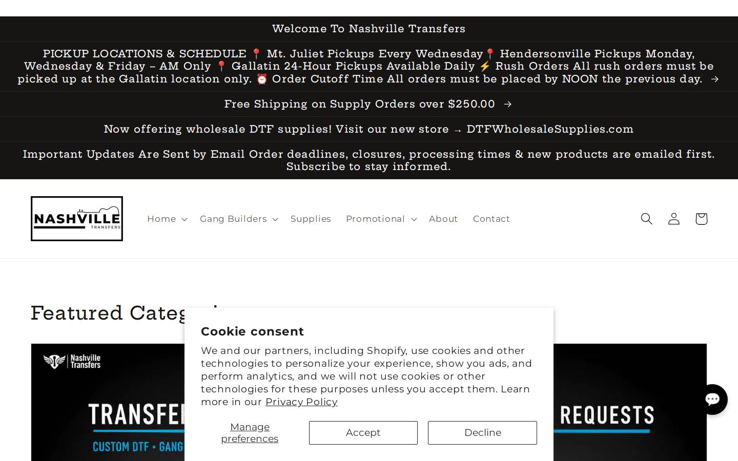 615printsupplies.com homepage screenshot