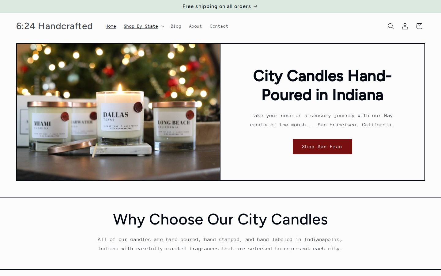 624handcrafted.us homepage screenshot