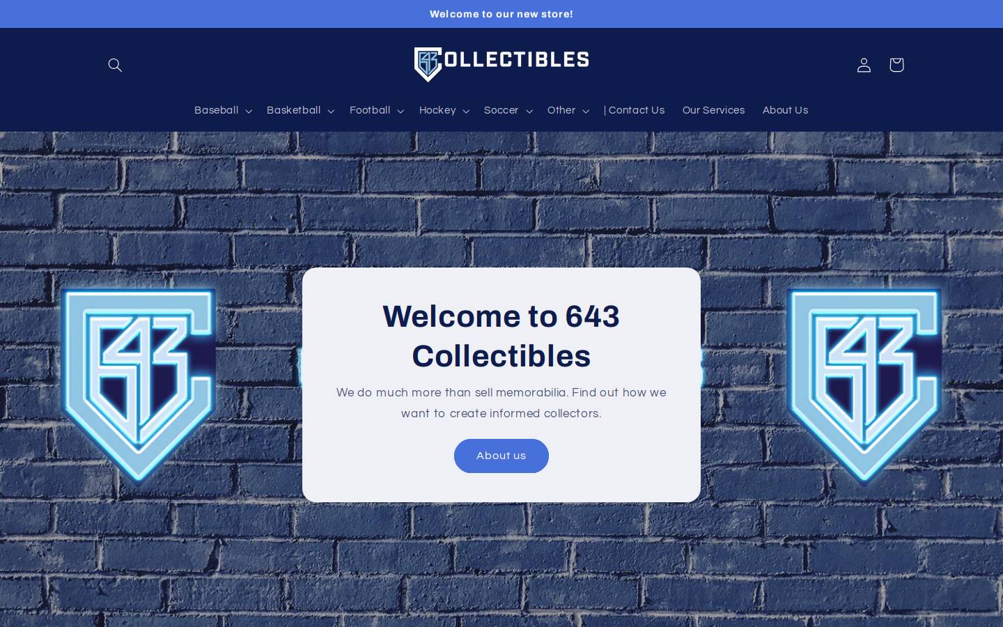 643collectibles.com homepage screenshot