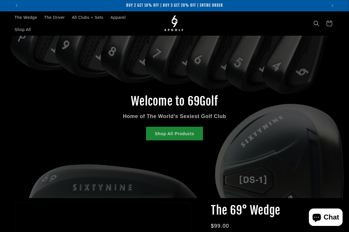 69 Golf homepage screenshot