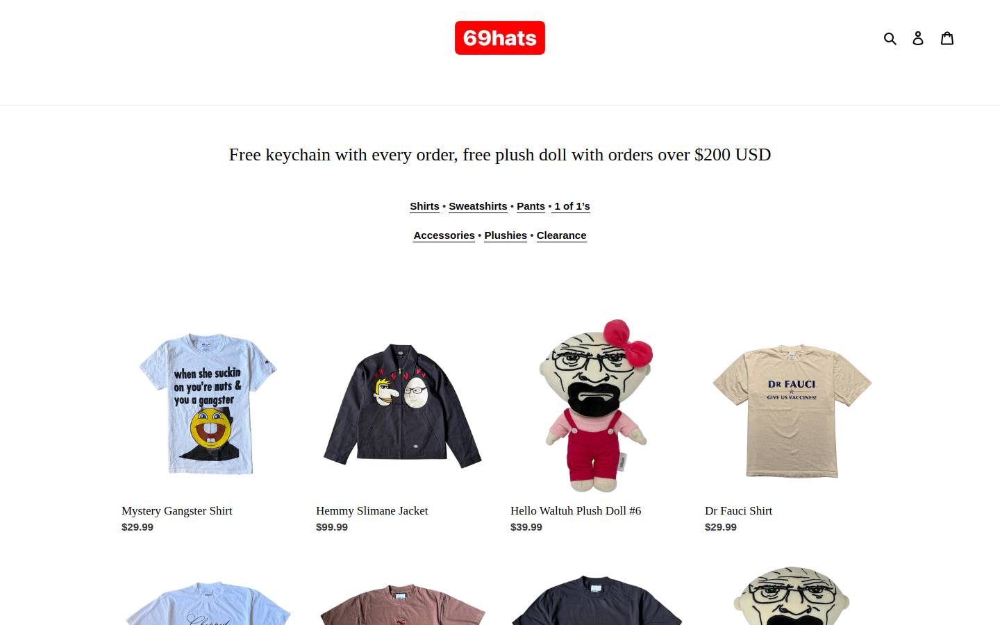 69hats.com homepage screenshot