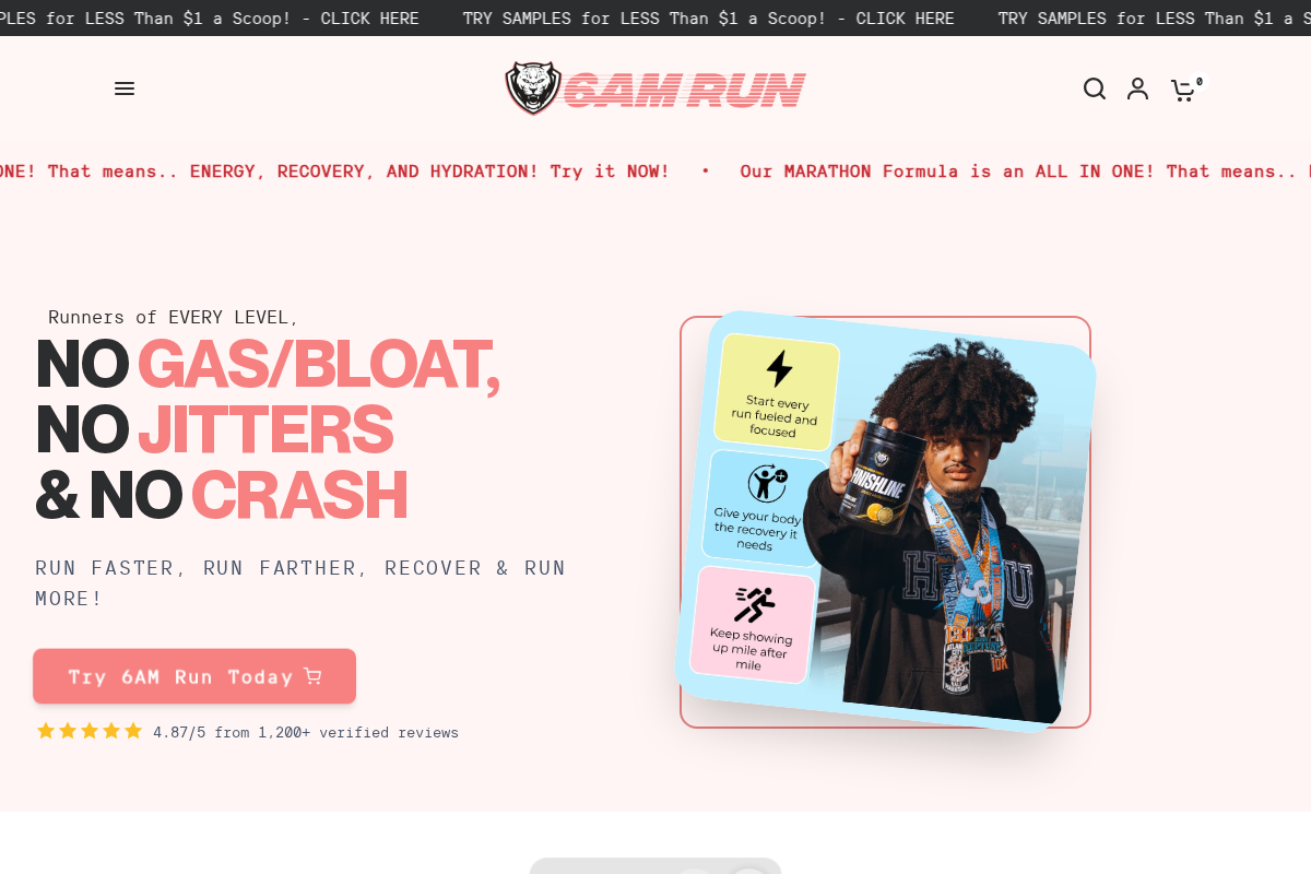 6amrun.com homepage screenshot