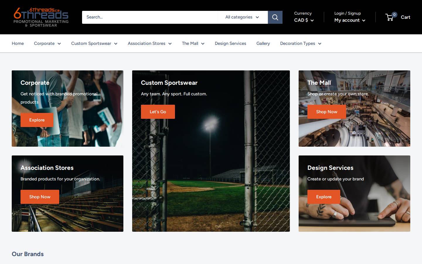 6threads.ca homepage screenshot