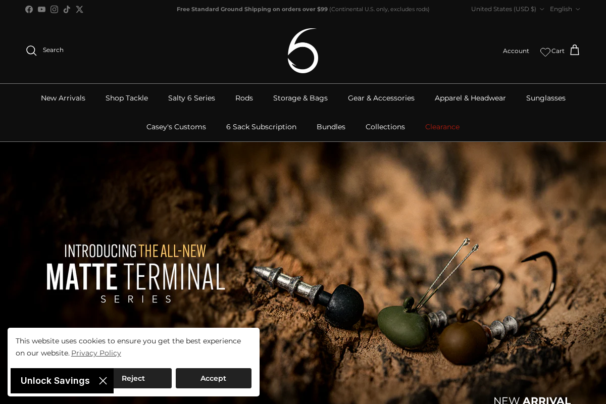 6thsensefishing.com homepage screenshot