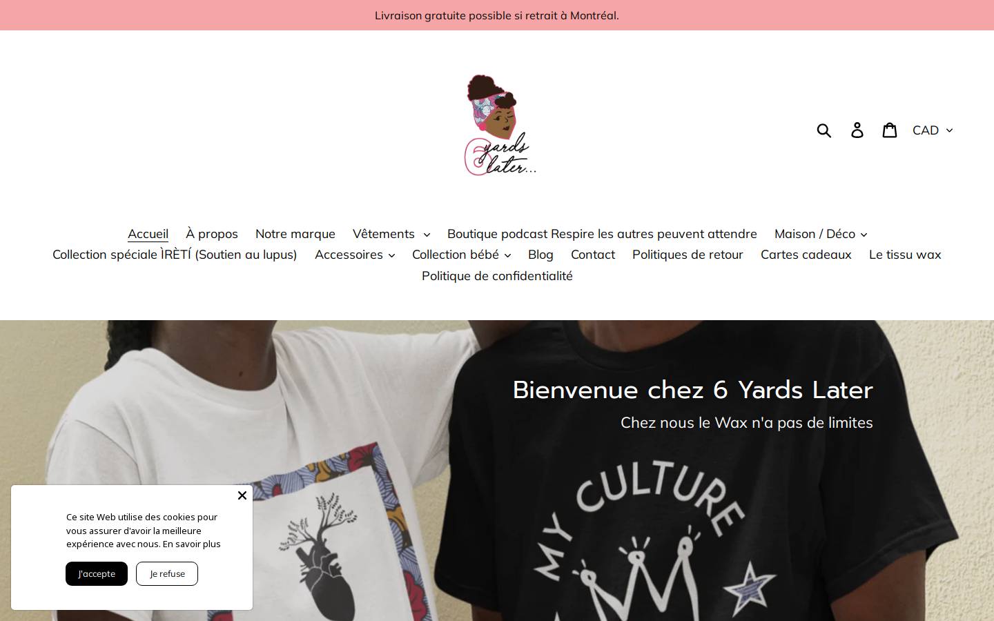 6yardslater.com homepage screenshot