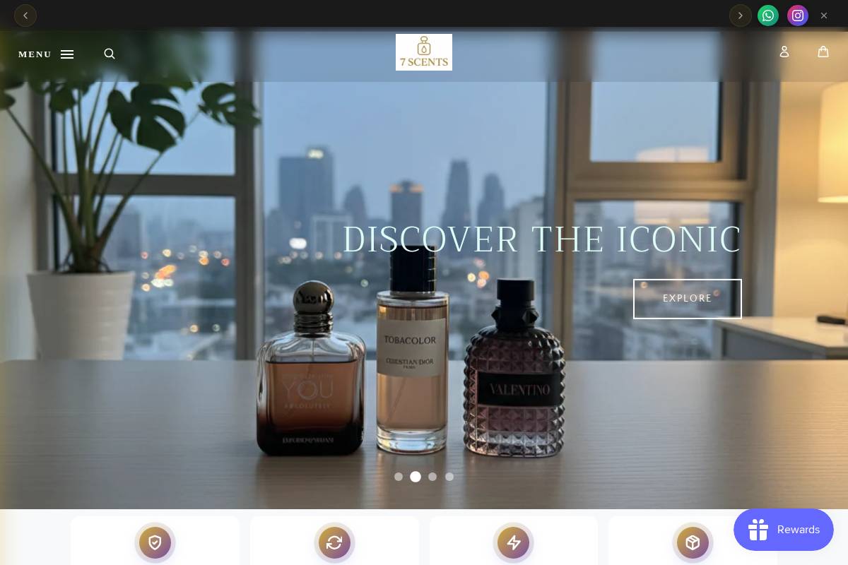7-scents.com homepage screenshot
