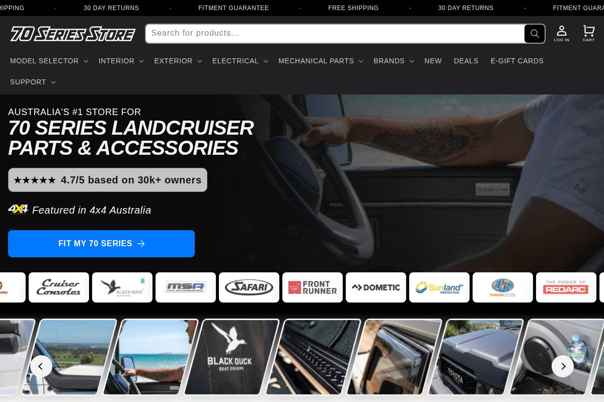 70seriesstore.com.au homepage screenshot