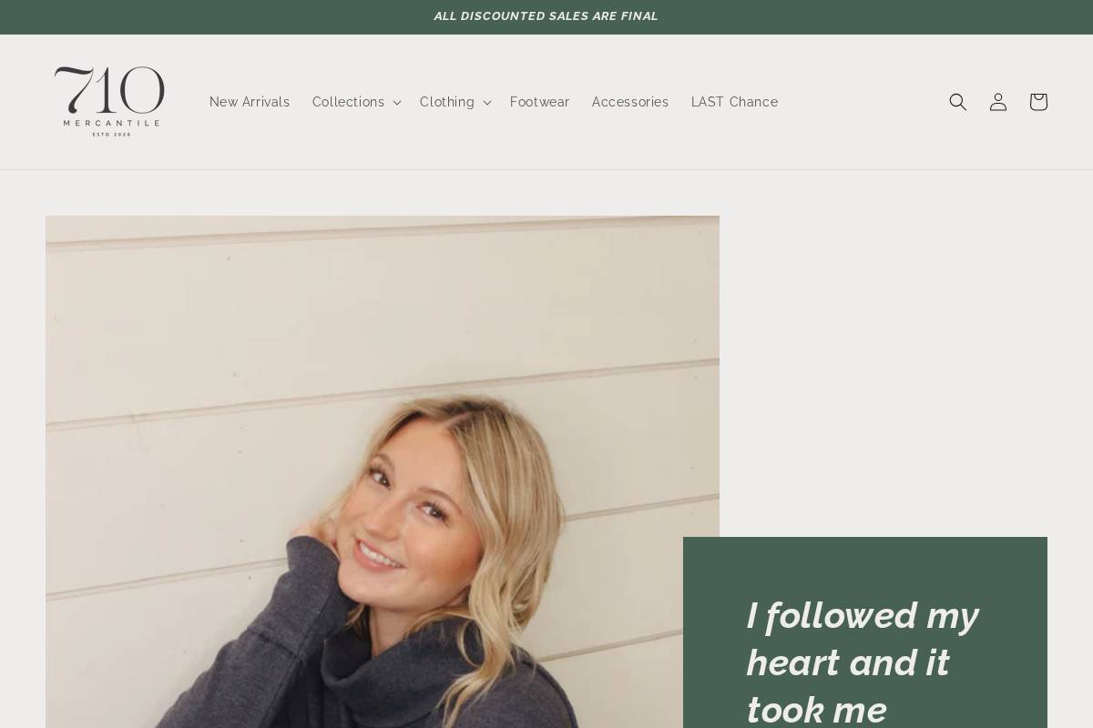 710mercantile.com homepage screenshot