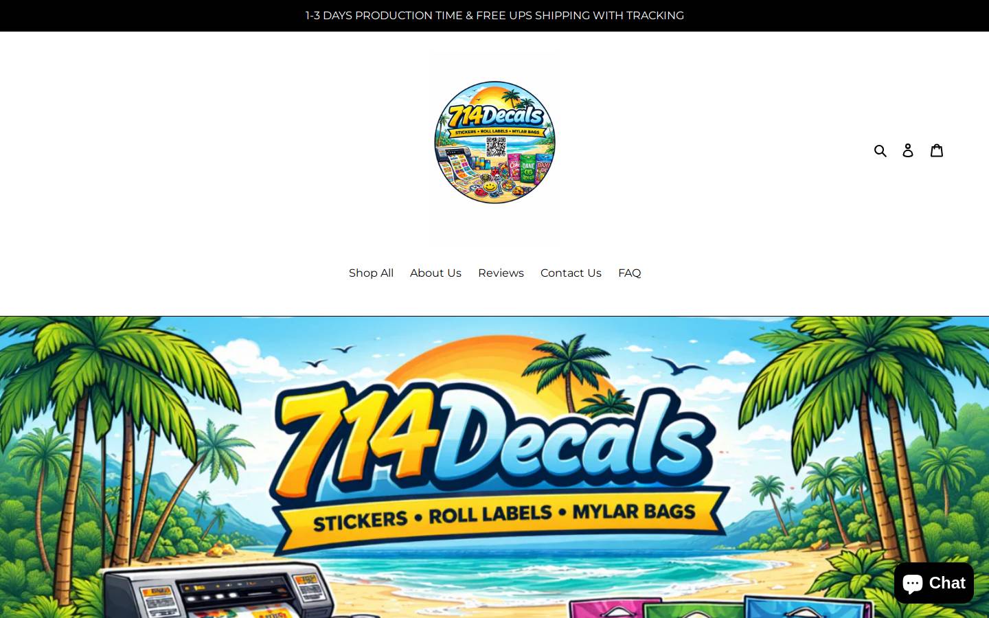 714decals.com homepage screenshot