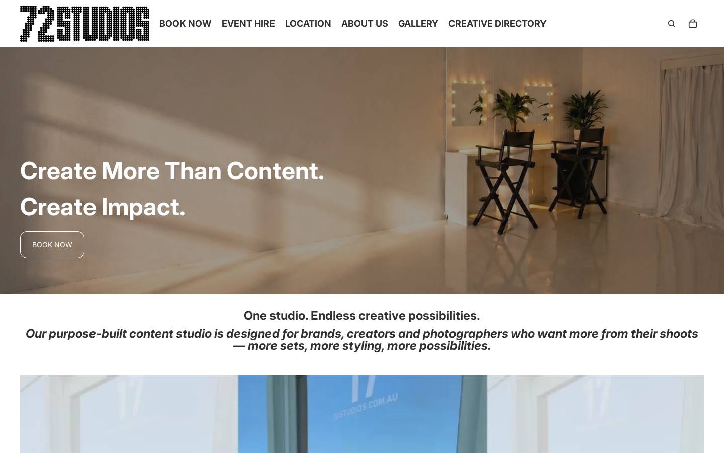 72studios.com.au homepage screenshot