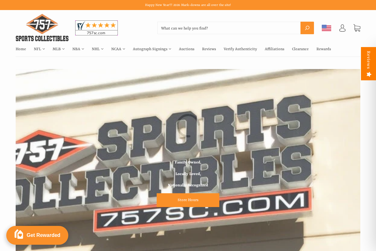 757 Sports Collectibles homepage screenshot