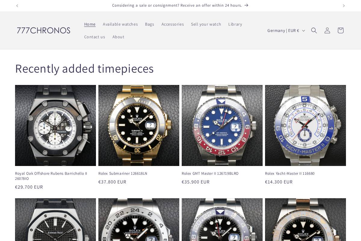 777chronos.com homepage screenshot