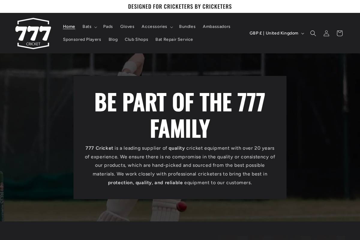 777cricket.com homepage screenshot