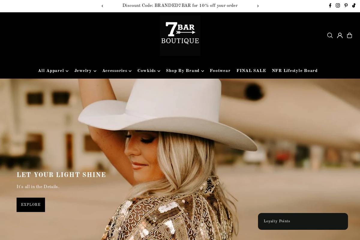 7barboutique homepage screenshot