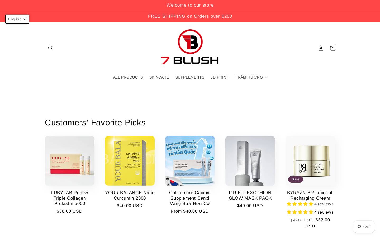 7blush.com homepage screenshot
