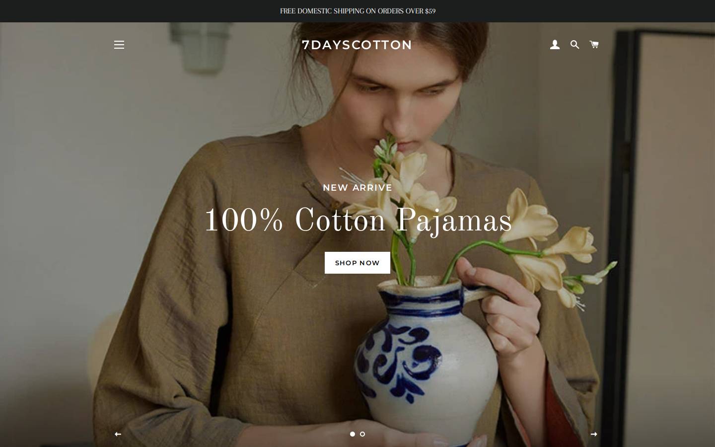 7dayscotton.com homepage screenshot
